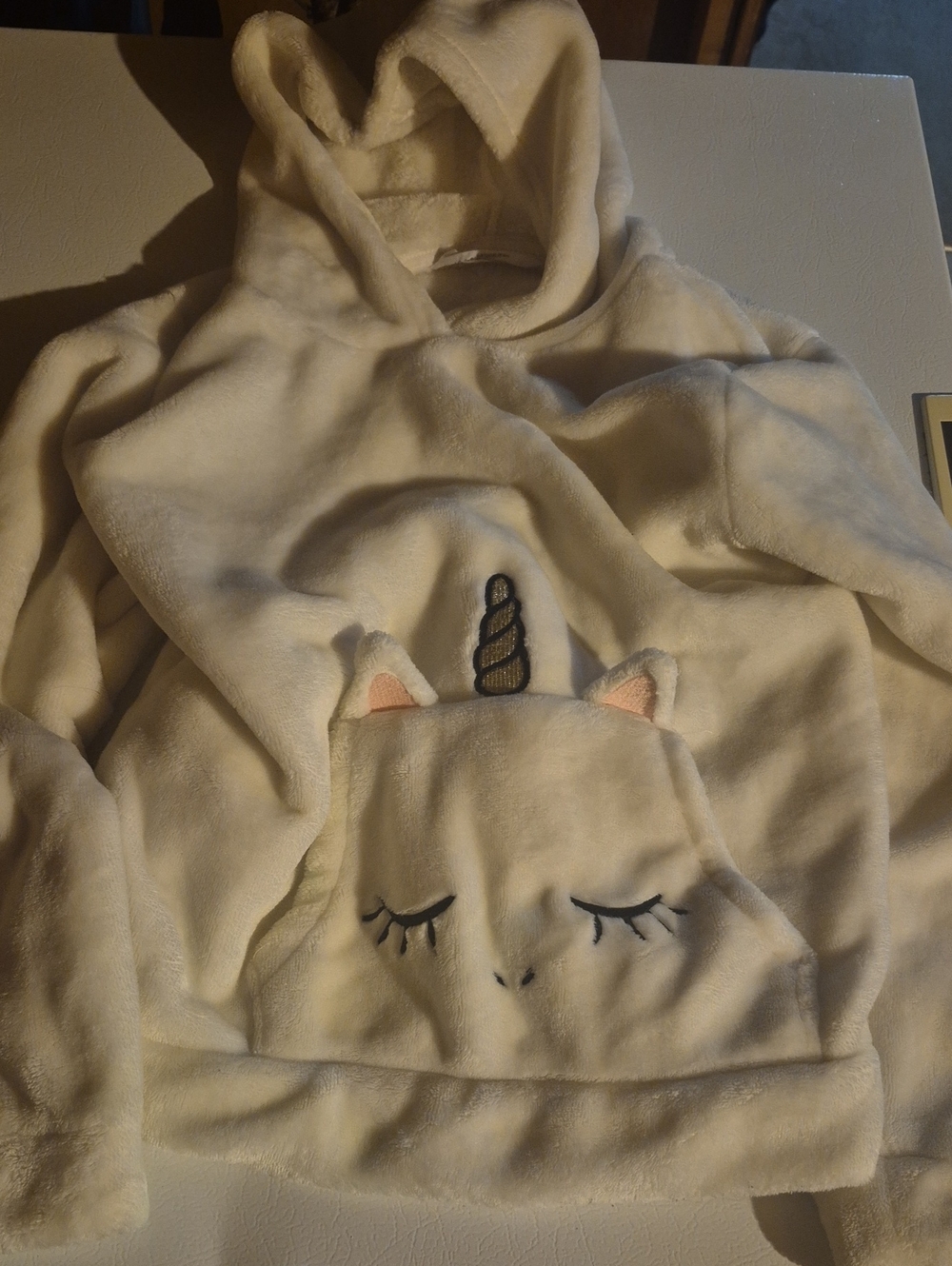 H&M Cream Unicorn Hooded Kids Sweatshirt